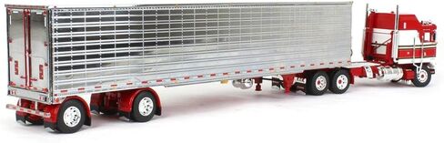 DCP 1/64 Red & White Kenworth K100 Aerodyne Long Frame w/Chrome Reefer Trailer, by First Gear, 60-1557 in Saudi Arabia