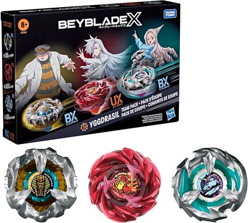 Beyblade X Yggdrasil Team Pack, 3 Takara Tomy Tops, Anime Battling Tops Game Toys, Ages 8+ (Amazon Exclusive) in Kuwait