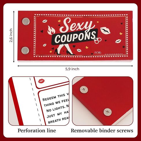 Sexy Coupon Book For Him - 31 Coupons, Spicy Gifts For Him, Boyfriend, Husband, Fiance, Naughty, Fun, Intimate Gifts For Him, Adults, Sexy Time Stocking Stuffers, Date Night Ideas For Couple in Saudi Arabia