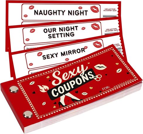 Sexy Coupon Book For Him - 31 Coupons, Spicy Gifts For Him, Boyfriend, Husband, Fiance, Naughty, Fun, Intimate Gifts For Him, Adults, Sexy Time Stocking Stuffers, Date Night Ideas For Couple in Saudi Arabia