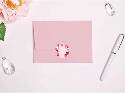 ملصقات بطاقات عيد الحب مقاس 1.5 بوصة على شكل قلب من وإلى ملصقات هدايا عيد الحب للأظرف وصناديق الختم والبطاقات وأكياس تغليف هدايا الزفاف وزينة عيد الميلاد (عبوة 500) in Kuwait