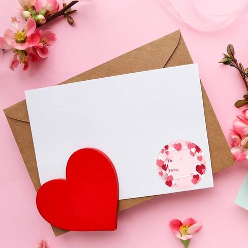 ملصقات بطاقات عيد الحب مقاس 1.5 بوصة على شكل قلب من وإلى ملصقات هدايا عيد الحب للأظرف وصناديق الختم والبطاقات وأكياس تغليف هدايا الزفاف وزينة عيد الميلاد (عبوة 500) in Kuwait