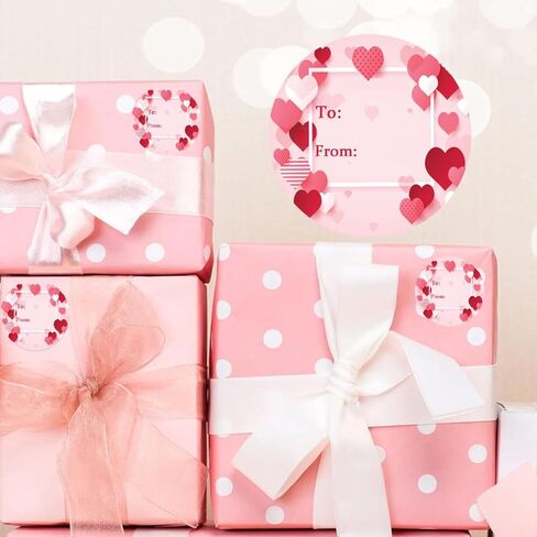 ملصقات بطاقات عيد الحب مقاس 1.5 بوصة على شكل قلب من وإلى ملصقات هدايا عيد الحب للأظرف وصناديق الختم والبطاقات وأكياس تغليف هدايا الزفاف وزينة عيد الميلاد (عبوة 500) in Kuwait
