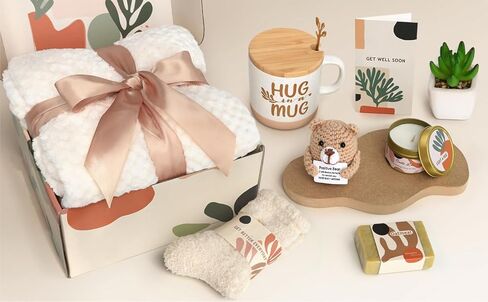 Get Well Soon Gift Baskets for Women - Self Care Package for Women After Surgery - Cancer Chemo Recovery Comfort Gifts Set Wellness Kit - Hug in a Box Thinking of You Gifts for Mom, Sister, Grandma in Saudi Arabia