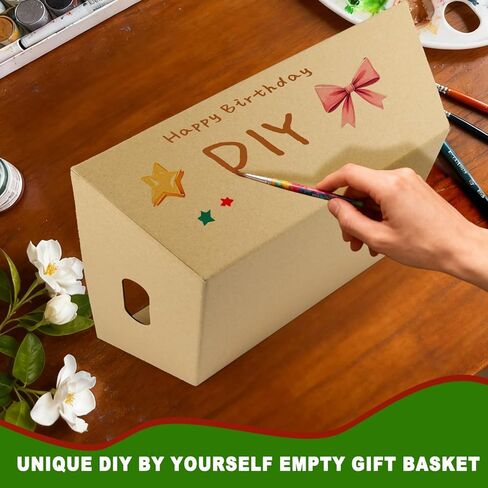10PACK Empty Gift Basket Set, 11.8x9.8" Thick Kraft Market Tray Gift Basket with 10 Bows 10 Bags Empty Gift Baskets for Christmas Thanksgiving Valentine Easter Wedding Birthday Party Gift Wrapping (Kraft) in Saudi Arabia