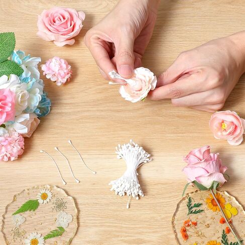 Matwsec 3mm Double Heads Flower Stamen 150PCS Stamens for Flowers Making Flower Stamens for Artificial Flowers Crafts Christmas Card Wedding Scrapbook Decoration in Kuwait
