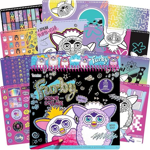 مجموعة الألوان والكولاج من Fashion Angels Furby، تتضمن 15 ملصقًا و4 أوراق ملصقات مع أكثر من 450 ملصقًا، ومجموعة أنشطة التلوين والتصميم الإبداعي للأطفال in Saudi Arabia