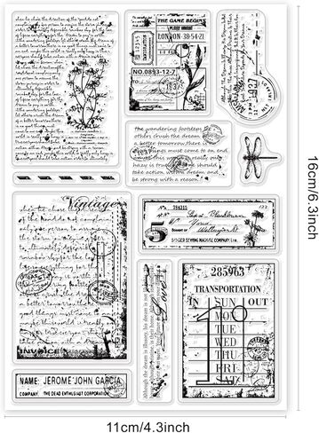 خمر الكتابة اليدوية واضحة طوابع DIY سكرابوكينغ ديكور خمر ديزي اليعسوب تحيات الهدايا واضح ختم شفاف سيليكون طوابع لصنع بطاقات ألبوم الصور ديكور in Saudi Arabia