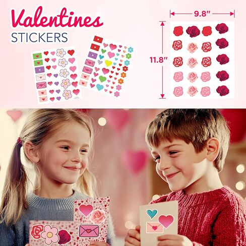 4E's Novelty 104 Pcs Giant Valentine Color Tablecloth Poster 30x72, with 103 Stickers, Huge DIY Valentines Day Coloring Table Coth Valentines Kids Party Games Activities Crafts for Kids Classroom in Saudi Arabia