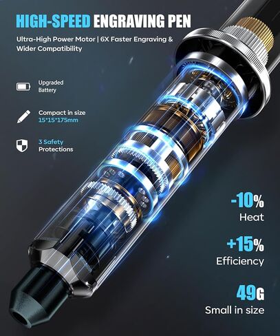 Vanlgs Engraving Pen for Metal Wood Glass Plastic, Engraving Tool with LED Light, 31 Bits, Cordless, 5 Speeds, Rechargeable, Engraver Kit Craft Valentines Day Gifts for for Teens Adults Beginner in Kuwait