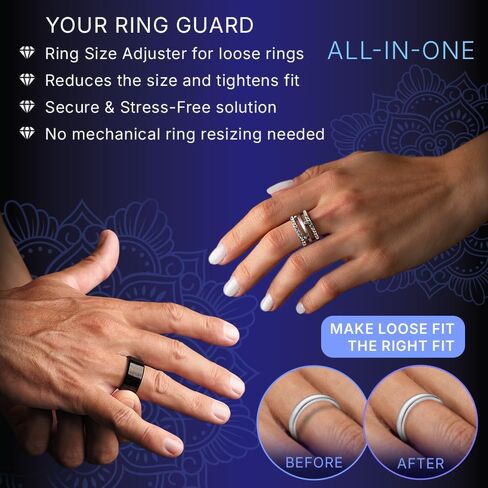 TECEUM Ring Size Adjuster for Loose Rings – All-in-One Kit For Most Ring Widths – Fits 1.5-6mm Band Width – Set of 12 Spiral Guards – Invisible Spacers from Thin to Wide Bands in Kuwait