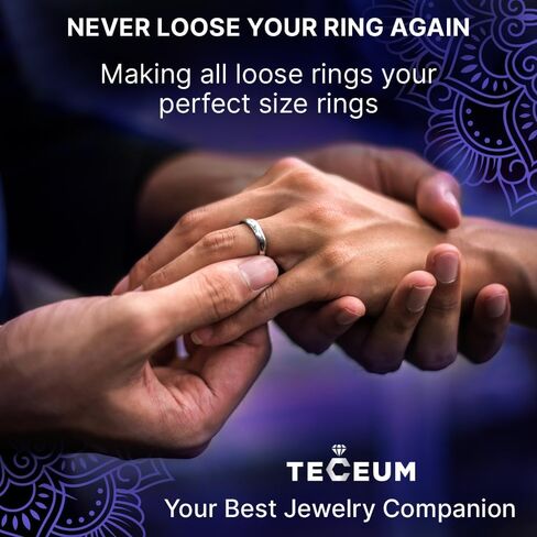 TECEUM Ring Size Adjuster for Loose Rings – All-in-One Kit For Most Ring Widths – Fits 1.5-6mm Band Width – Set of 12 Spiral Guards – Invisible Spacers from Thin to Wide Bands in Kuwait