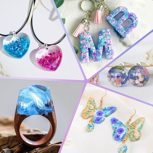 300g UV Resin kit Super Clear, Hard, Low Odor, Premixed UV Epoxy Resin Glue Fast Curing for Beginners Jewelry Making, DIY Crafts, Coating and Resina Art in Kuwait