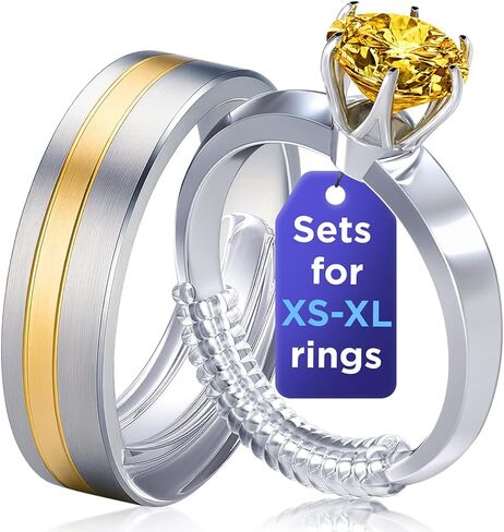 TECEUM Ring Size Adjuster for Loose Rings – All-in-One Kit For Most Ring Widths – Fits 1.5-6mm Band Width – Set of 12 Spiral Guards – Invisible Spacers from Thin to Wide Bands in Kuwait
