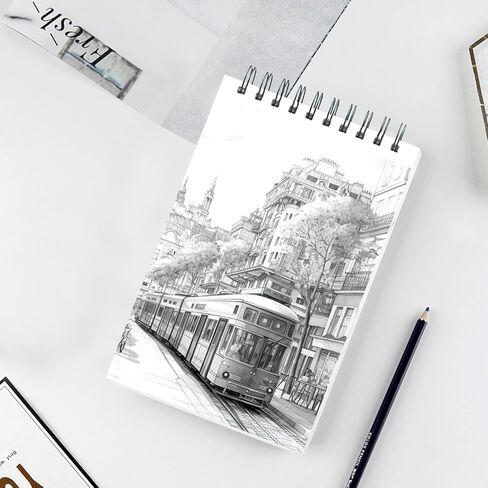 كتاب رسم صغير من كريهاتوس مقاس 5.5 بوصة × 8.5 بوصة، لوحة رسم حلزونية علوية، 100 ورقة لكل ورق رسم 68 رطل/100 جرام في المتر المربع، عبوتان in Kuwait