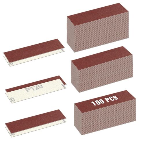 100Pcs Micro Detail Sander Paper Kit 3.5x1.2 Inch 80 Grit | Hook & Loop Sandpaper Strips, Alumina, Micro Detail Sander Refills for DIY Crafts Wood Polishing & Finishing in Tight Spaces in Saudi Arabia