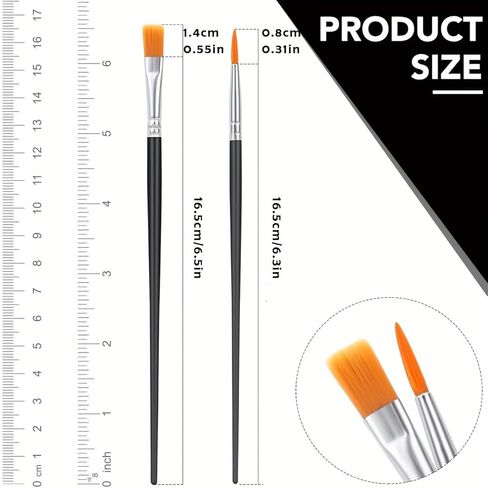 30Pcs Nylon Paint Brushes Set, Professional Artist Brushes for Acrylic Oil Watercolor, Flat and Round Tip for Canvas Rock and Face Painting in Saudi Arabia