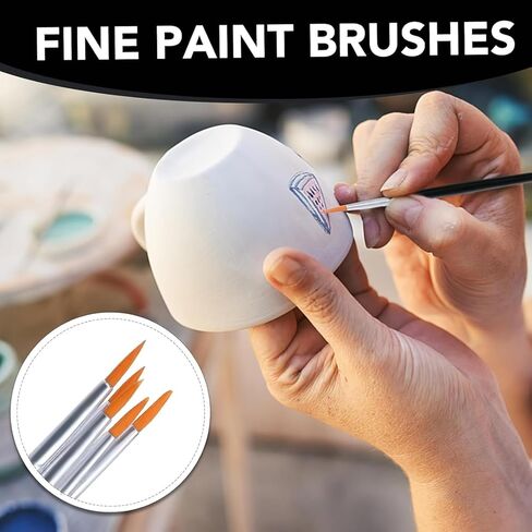 30Pcs Nylon Paint Brushes Set, Professional Artist Brushes for Acrylic Oil Watercolor, Flat and Round Tip for Canvas Rock and Face Painting in Saudi Arabia