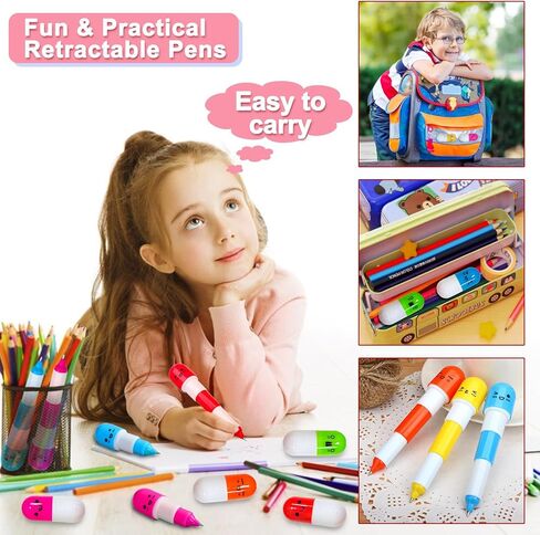 28 Pack Valentines Day Gifts for Kids Classroom with Retractable Pens, Valentines Day Cards for Kids School Class Prizes Valentine Classroom Exchange Gift Boys Girls Valentine Stationery Party Favors in Saudi Arabia