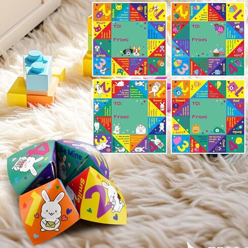 بطاقات عيد الحب للأطفال في الفصول الدراسية المدرسية 28 حزمة Cootie Catcher مجموعة هدايا عيد الحب للأطفال جائزة تبادل الحفلات للأطفال الأولاد والبنات متعة ثروات الفصل الدراسي تحية حفلة لصالح السائبة in Kuwait