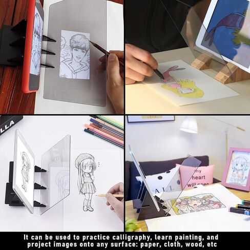 لوحة رسم بصرية، لوحة تتبع الرسم القابلة للضبط بنفسك، لوحة نسخ الإسقاط، جهاز عرض رسم التتبع، لوحة خط تتبع انعكاس اللوحة، للأطفال، الفنان، رسم المبتدئين in Kuwait