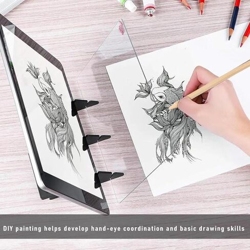 لوحة رسم بصرية، لوحة تتبع الرسم القابلة للضبط بنفسك، لوحة نسخ الإسقاط، جهاز عرض رسم التتبع، لوحة خط تتبع انعكاس اللوحة، للأطفال، الفنان، رسم المبتدئين in Kuwait
