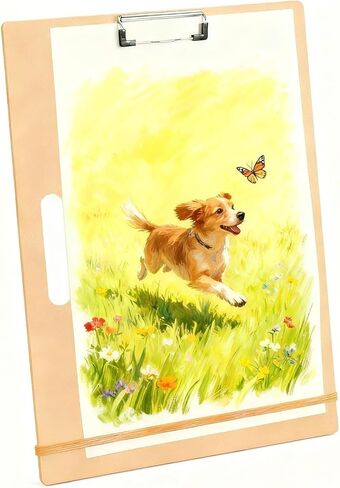 لوحة رسم HXILAJM مقاس 13 × 17 بوصة بمقبض - لوحة رسم فنان محمولة مع مشبك قابل للتعديل وأشرطة مطاطية، لوازم فنية للبالغين والطلاب والاستوديو والفصول الدراسية والاستخدام الميداني in Kuwait