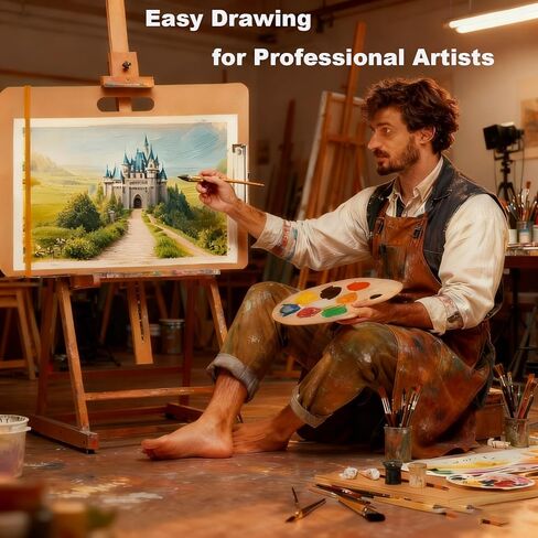 لوحة رسم HXILAJM مقاس 13 × 17 بوصة بمقبض - لوحة رسم فنان محمولة مع مشبك قابل للتعديل وأشرطة مطاطية، لوازم فنية للبالغين والطلاب والاستوديو والفصول الدراسية والاستخدام الميداني in Kuwait