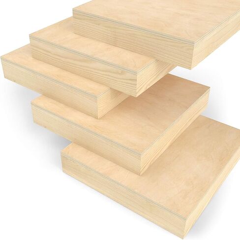 Arteza Wooden Canvas Board, 8x8 Inch, Pack of 5, Birch Wood, Cradled Artist Wood Panels for Painting, Encaustic Art, Wood Burning, Pouring, Use with Oils, Acrylics in Saudi Arabia