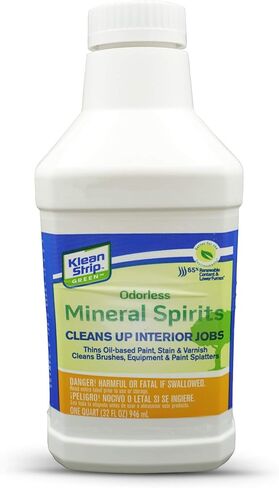 أرواح معدنية خضراء عديمة الرائحة من كلين ستريب - منظف فرشاة الطلاء الأكريليك - معدات فنية نظيفة - طلاء زيتي رقيق - متوفر مع قفازات Centaurus AZ عالية الجودة - 1 لتر in Kuwait