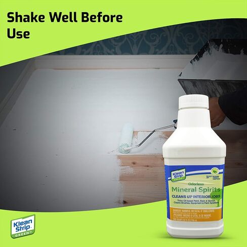 أرواح معدنية خضراء عديمة الرائحة من كلين ستريب - منظف فرشاة الطلاء الأكريليك - معدات فنية نظيفة - طلاء زيتي رقيق - متوفر مع قفازات Centaurus AZ عالية الجودة - 1 لتر in Kuwait