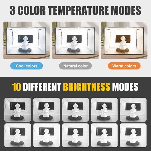 Portable Airbrush Spray Booth with Dual Exhaust Fans,Airbrush Paint Booth with Adjustable LED Lights & 360°Turntable - Foldable Airbrush Booth for Hobby,Model Painting,Makeup and Art Crafts,Black in Kuwait