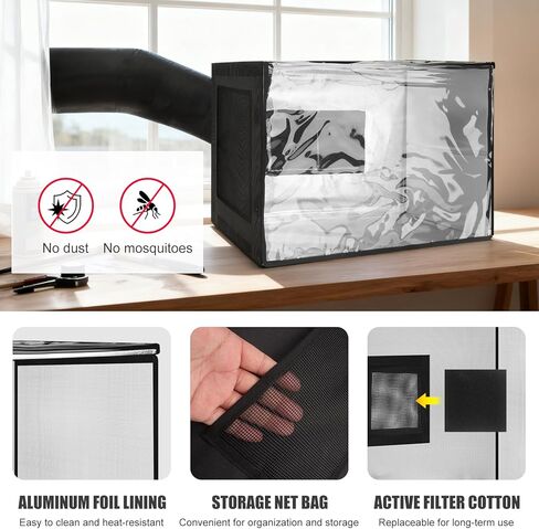 Portable Airbrush Spray Booth with Dual Exhaust Fans,Airbrush Paint Booth with Adjustable LED Lights & 360°Turntable - Foldable Airbrush Booth for Hobby,Model Painting,Makeup and Art Crafts,Black in Kuwait