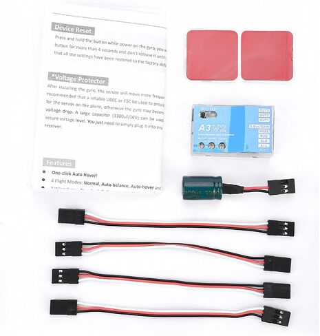 Flight Controller Stabilizer, F50A 3-Axle Gyro A3 V2 Airplane Gyro Stabilizers, Multifunctional Flights Controller System for RC Fixed Wing Airplane, Metal in Saudi Arabia