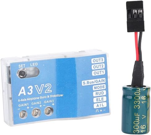 Flight Controller Stabilizer, F50A 3-Axle Gyro A3 V2 Airplane Gyro Stabilizers, Multifunctional Flights Controller System for RC Fixed Wing Airplane, Metal in Saudi Arabia