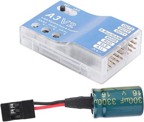 Flight Controller Stabilizer, F50A 3-Axle Gyro A3 V2 Airplane Gyro Stabilizers, Multifunctional Flights Controller System for RC Fixed Wing Airplane, Metal in Saudi Arabia