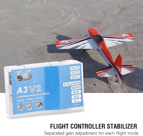 Flight Controller Stabilizer, F50A 3-Axle Gyro A3 V2 Airplane Gyro Stabilizers, Multifunctional Flights Controller System for RC Fixed Wing Airplane, Metal in Saudi Arabia