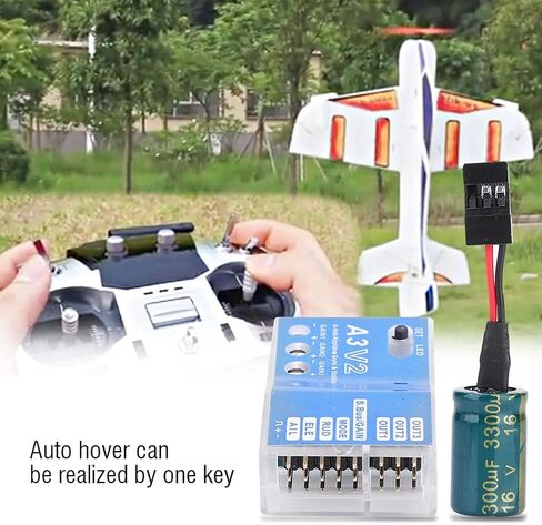 Flight Controller Stabilizer, F50A 3-Axle Gyro A3 V2 Airplane Gyro Stabilizers, Multifunctional Flights Controller System for RC Fixed Wing Airplane, Metal in Saudi Arabia
