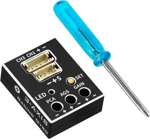 Hobby Fans 3 Axis Gyro Module RC Car Gyro Stabilizer with Aluminum Case Automatic Stability Control Gyro Sensitivity Adjustable for RC Crawlers Cars and Boats in Saudi Arabia