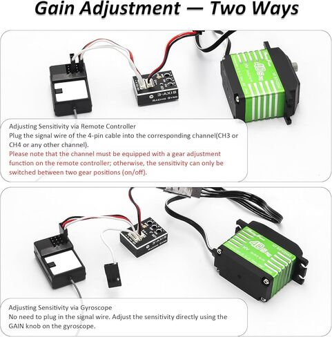 Hobby Fans 3 Axis Gyro Module RC Car Gyro Stabilizer with Aluminum Case Automatic Stability Control Gyro Sensitivity Adjustable for RC Crawlers Cars and Boats in Saudi Arabia
