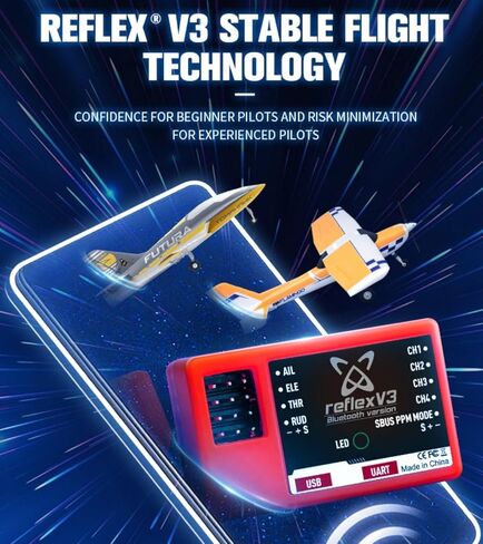 FMS Reflex V3 Flight Controller Gyro Stabilizer Remote Control for RC Plane Fixed Wing in Saudi Arabia