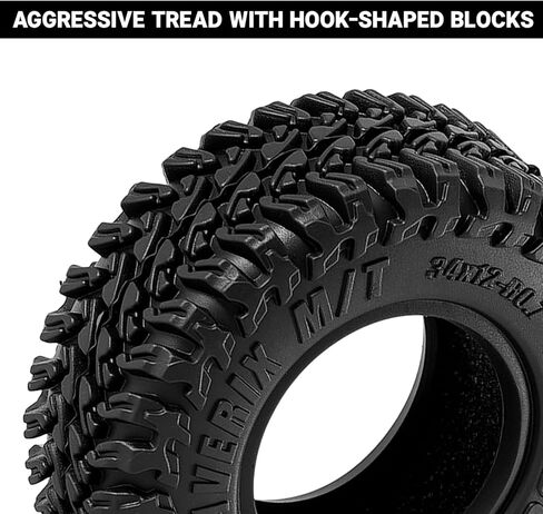 إطارات INJORA 34 * 12 مم 0.7 بوصة MAVERIX M/T لـ 1/30 محوري SCX30 (T7025) in Kuwait