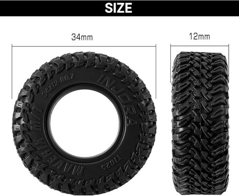 إطارات INJORA 34 * 12 مم 0.7 بوصة MAVERIX M/T لـ 1/30 محوري SCX30 (T7025) in Kuwait