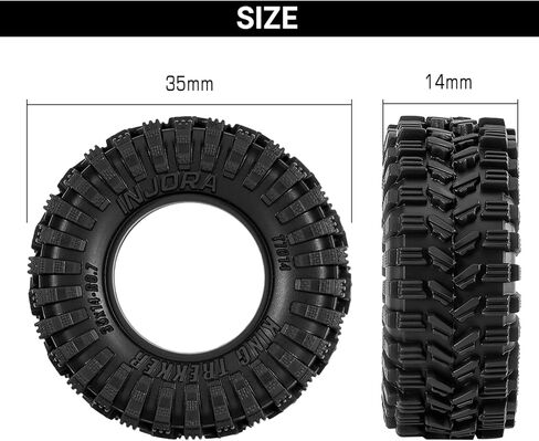 INJORA 0.7" King Trekker Tires 35 * 14mm for 1/30 Axial SCX30 (T7014) in Saudi Arabia