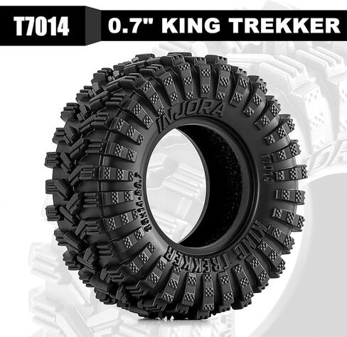 INJORA 0.7" King Trekker Tires 35 * 14mm for 1/30 Axial SCX30 (T7014) in Saudi Arabia
