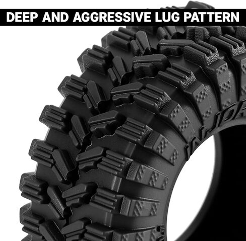 INJORA 0.7" King Trekker Tires 35 * 14mm for 1/30 Axial SCX30 (T7014) in Saudi Arabia