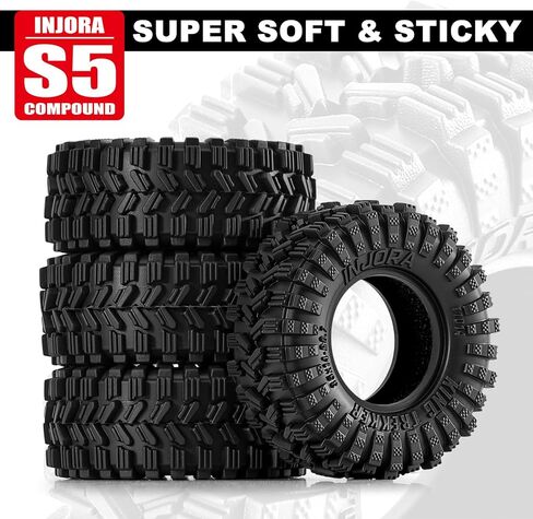 INJORA 0.7" King Trekker Tires 35 * 14mm for 1/30 Axial SCX30 (T7014) in Saudi Arabia