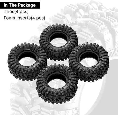 INJORA 0.7" King Trekker Tires 35 * 14mm for 1/30 Axial SCX30 (T7014) in Saudi Arabia