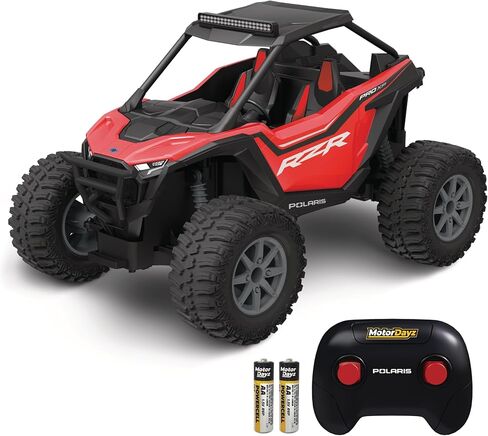 Polaris RZR جهاز التحكم عن بعد UTV - سيارة RC بمقياس 1:14 ثنائية الدفع، مرخصة رسميًا، Polaris RZR، تحكم راديو كامل الوظائف 2.4 جيجا هرتز، قابل لإعادة الشحن عبر USB، جاهز للتشغيل، أحمر in Kuwait
