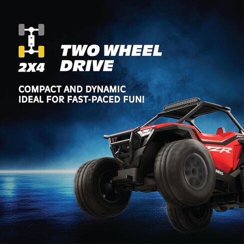 Polaris RZR جهاز التحكم عن بعد UTV - سيارة RC بمقياس 1:14 ثنائية الدفع، مرخصة رسميًا، Polaris RZR، تحكم راديو كامل الوظائف 2.4 جيجا هرتز، قابل لإعادة الشحن عبر USB، جاهز للتشغيل، أحمر in Kuwait